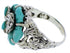 Turquoise Flower Dragonfly Silver Southwestern Ring Size 5-3/4 YX89598